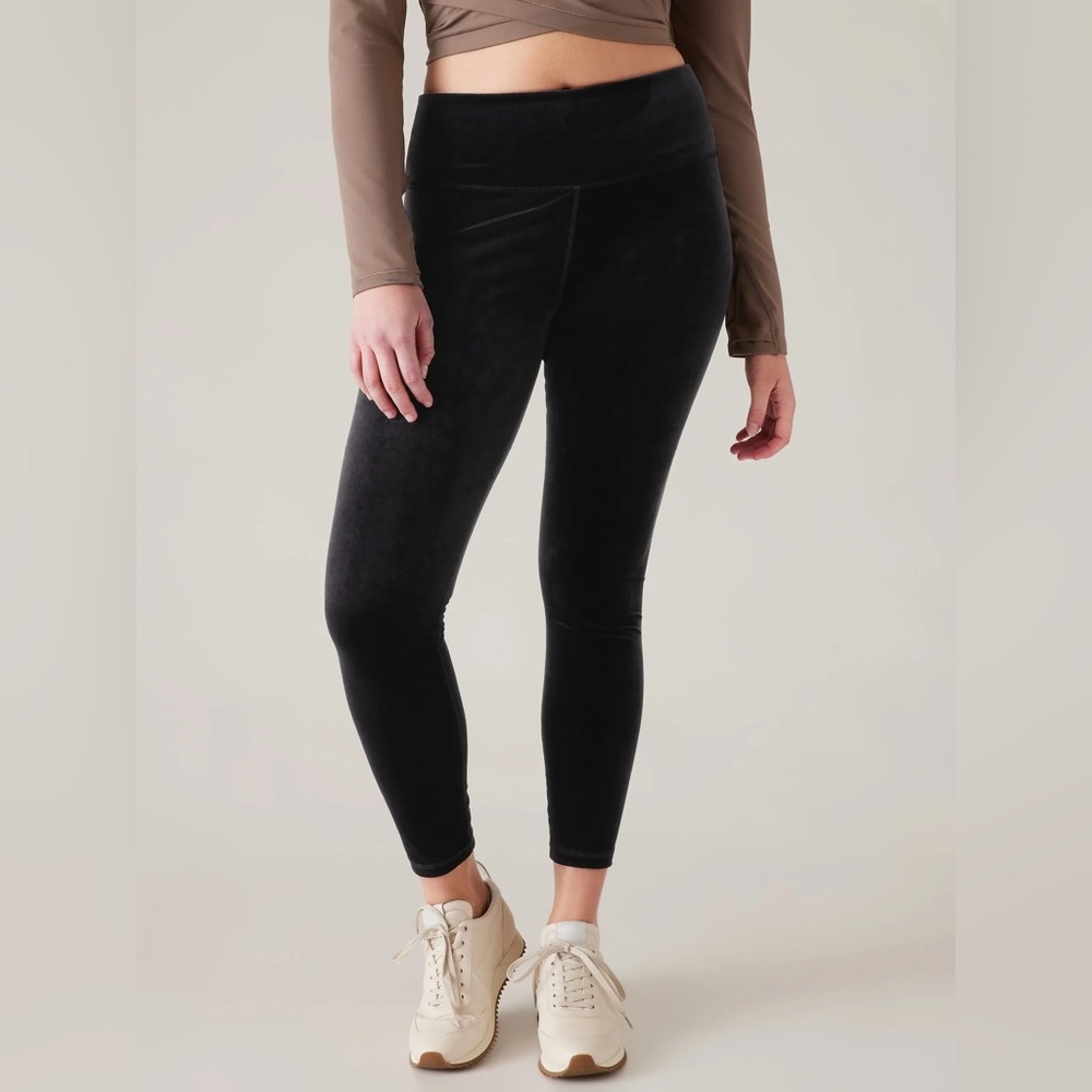 ATHLETA ELATION BLACK VELVET LEGGING TIGHT SIZE XL